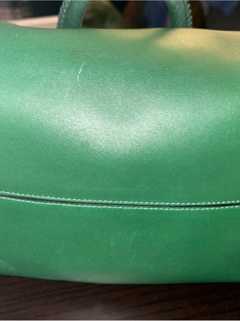 Green Leather Top-Handle Satchel - Women Bags